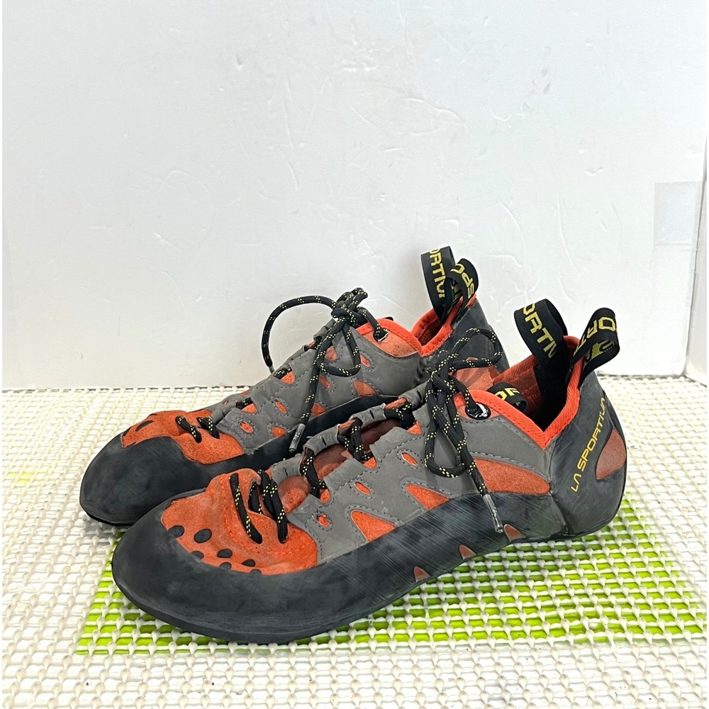 La Sportiva Tarantulace Rock Climbing Shoes Women's 9 Flame Orange Gray GOOD
